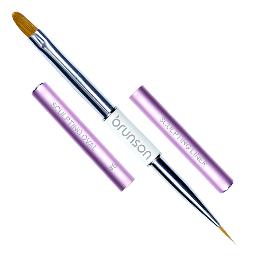 Nail Art Brushes 2in 1 Sculpting Oval & Sculpting Liner #6 NABSLO6