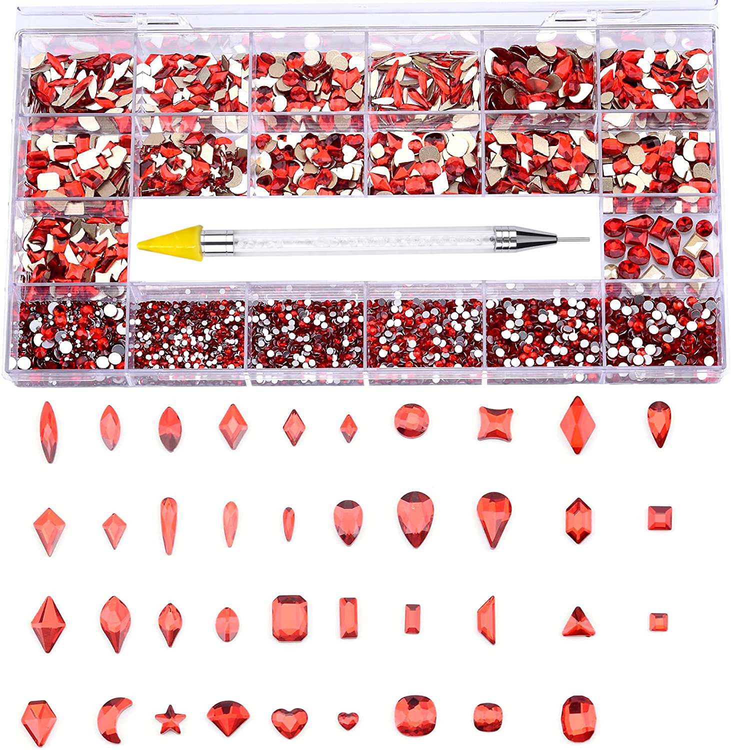 21 Grid Glass Rhinestone Diamond Stickers for Nails Art Decorations Fashion DIY Nail Rhinestones Manicure Accessories With Drill Pen BREDNAS