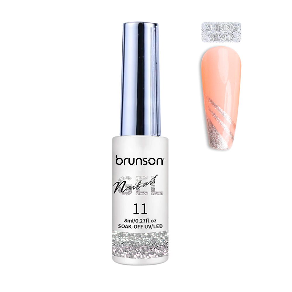 Nail Art Gel Liner Painting Polish Salon DIY Manicure Nail Art Design Line Art Gel SHINING SILVER BNG11