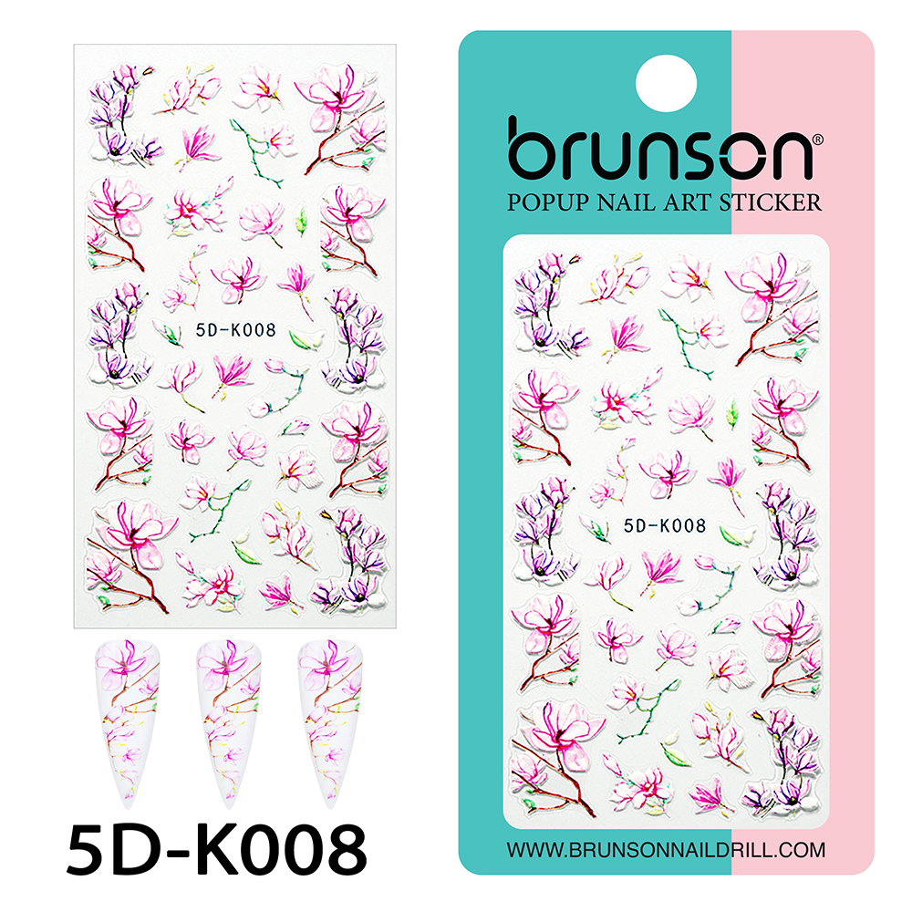 Flower Nail Art Sticker Decals 5d Exquisite Embossed Nail Art Supplies Self-Adhesive Nail Art Decoration - 5D-k008