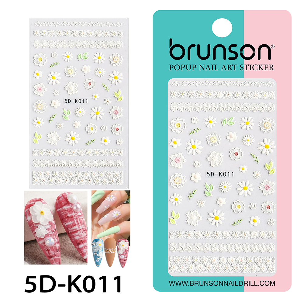 Flower Nail Art Sticker Decals 5d Exquisite Embossed Nail Art Supplies Self-Adhesive Nail Art Decoration - 5D-k011