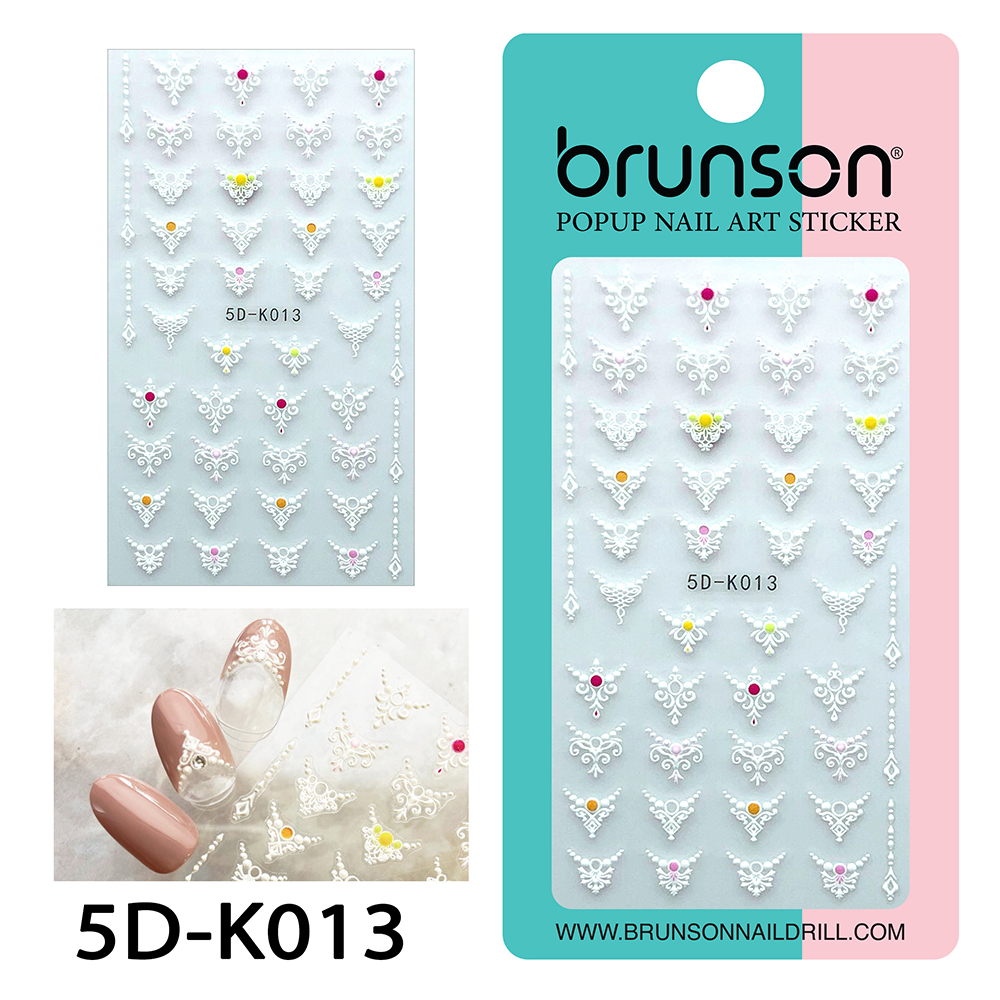 Flower Nail Art Sticker Decals 5d Exquisite Embossed Nail Art Supplies Self-Adhesive Nail Art Decoration - 5D-k013