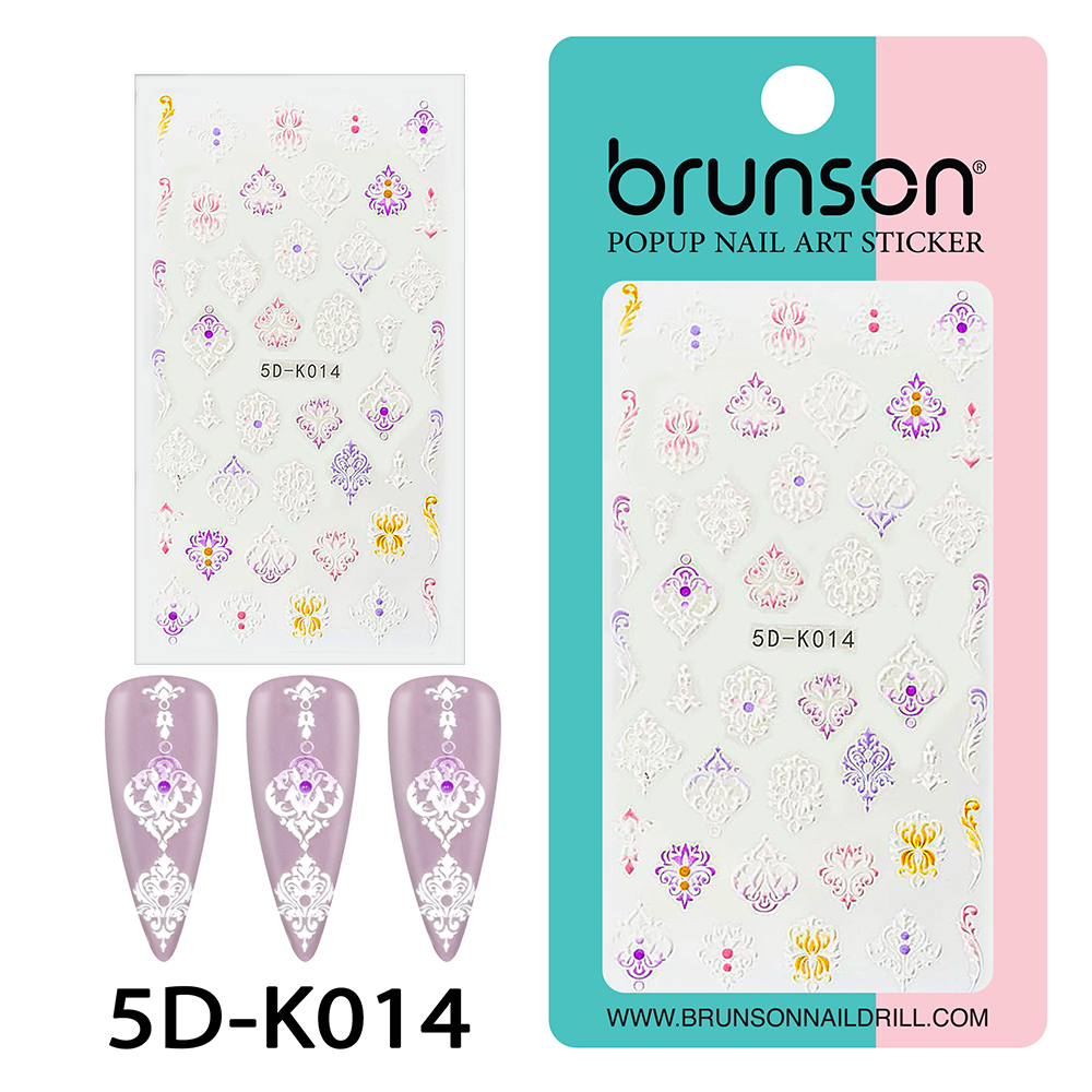 Flower Nail Art Sticker Decals 5d Exquisite Embossed Nail Art Supplies Self-Adhesive Nail Art Decoration - 5D-k014
