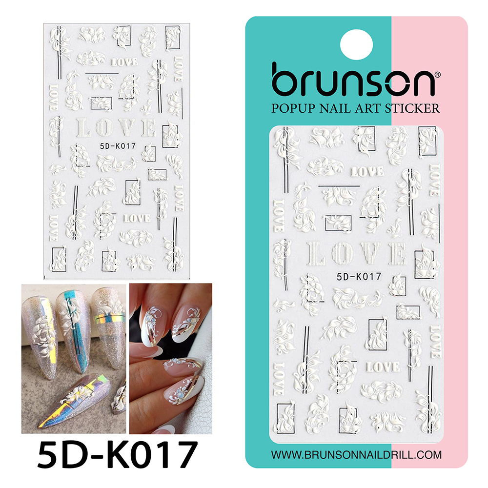 Flower Nail Art Sticker Decals 5d Exquisite Embossed Nail Art Supplies Self-Adhesive Nail Art Decoration - 5D-k017
