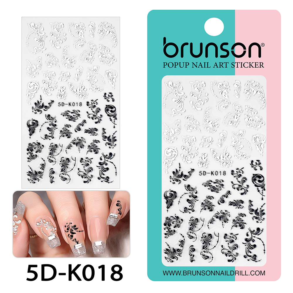 Flower Nail Art Sticker Decals 5d Exquisite Embossed Nail Art Supplies Self-Adhesive Nail Art Decoration - 5D-k018