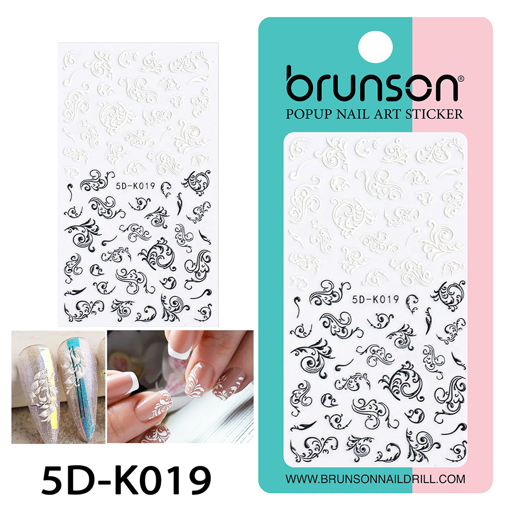 Flower Nail Art Sticker Decals 5d Exquisite Embossed Nail Art Supplies Self-Adhesive Nail Art Decoration - 5D-k019