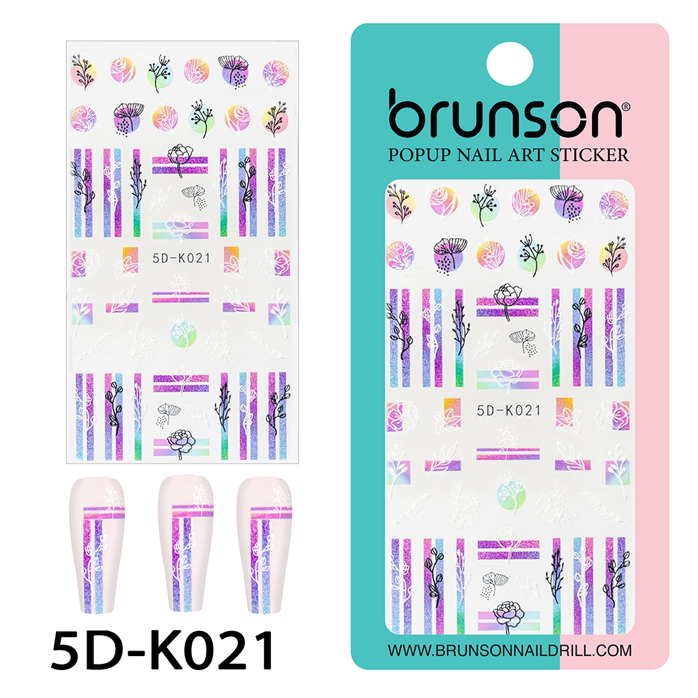 Flower Nail Art Sticker Decals 5d Exquisite Embossed Nail Art Supplies Self-Adhesive Nail Art Decoration - 5D-k021