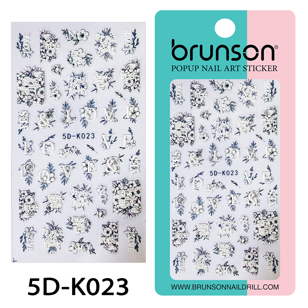 Flower Nail Art Sticker Decals 5d Exquisite Embossed Nail Art Supplies Self-Adhesive Nail Art Decoration - 5D-k023
