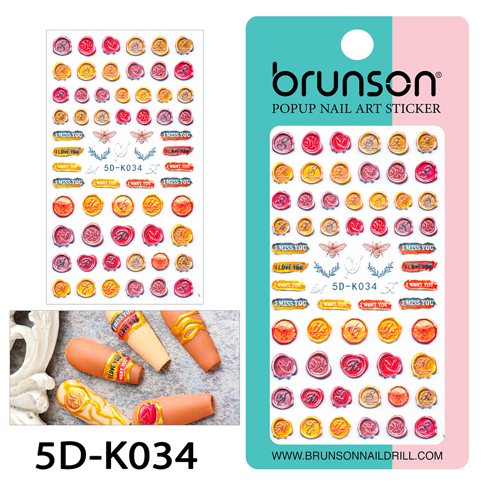 Flower Nail Art Sticker Decals 5d Exquisite Embossed Nail Art Supplies Self-Adhesive Nail Art Decoration - 5D-k034
