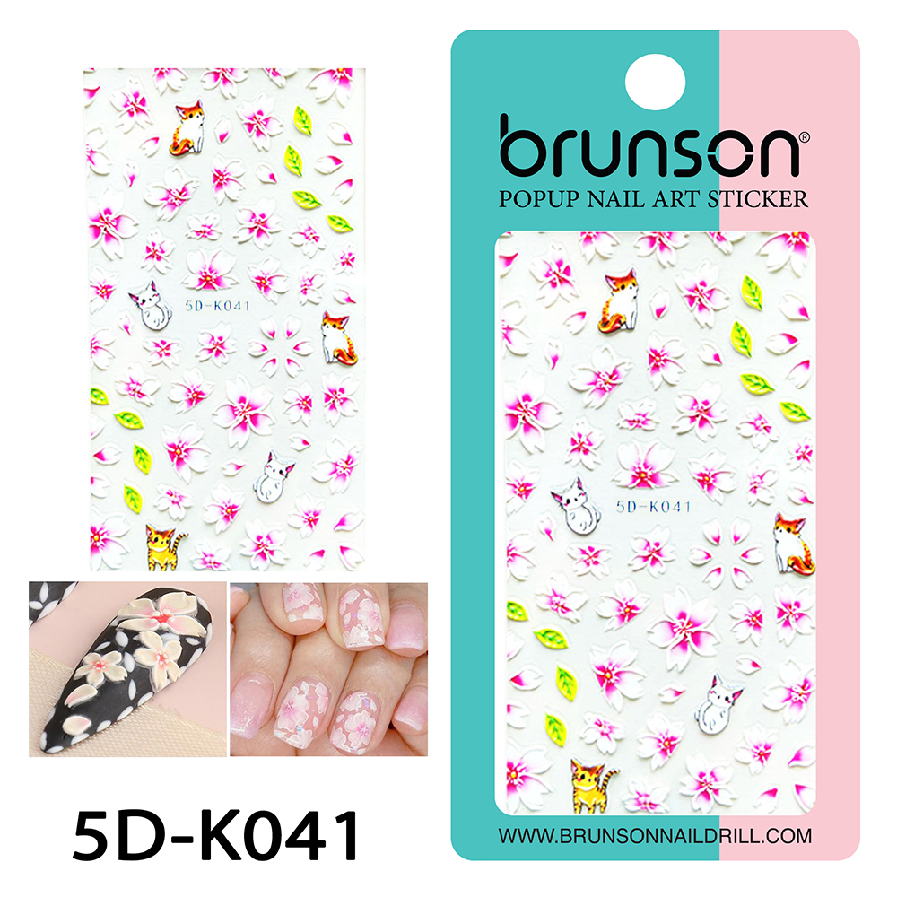 Flower Nail Art Sticker Decals 5d Exquisite Embossed Nail Art Supplies Self-Adhesive Nail Art Decoration - 5D-k041