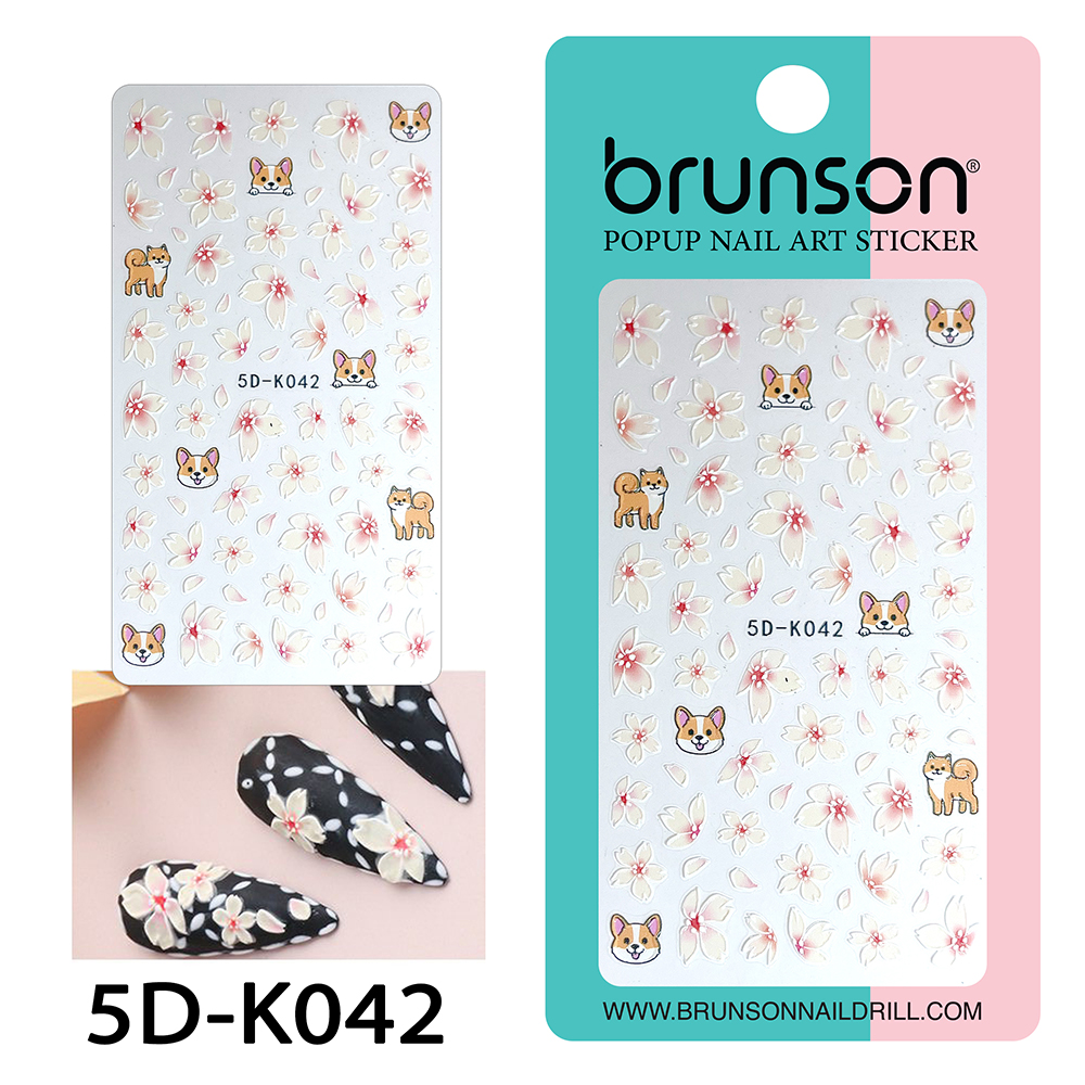 Flower Nail Art Sticker Decals 5d Exquisite Embossed Nail Art Supplies Self-Adhesive Nail Art Decoration - 5D-k042