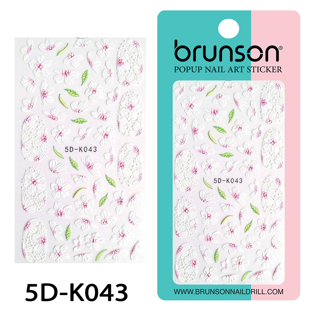 Flower Nail Art Sticker Decals 5d Exquisite Embossed Nail Art Supplies Self-Adhesive Nail Art Decoration - 5D-k043