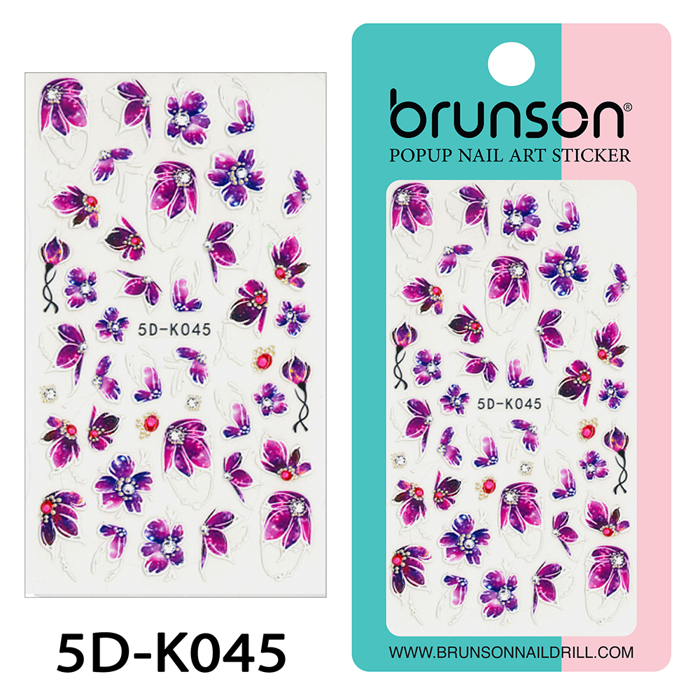 Flower Nail Art Sticker Decals 5d Exquisite Embossed Nail Art Supplies Self-Adhesive Nail Art Decoration - 5D-k045