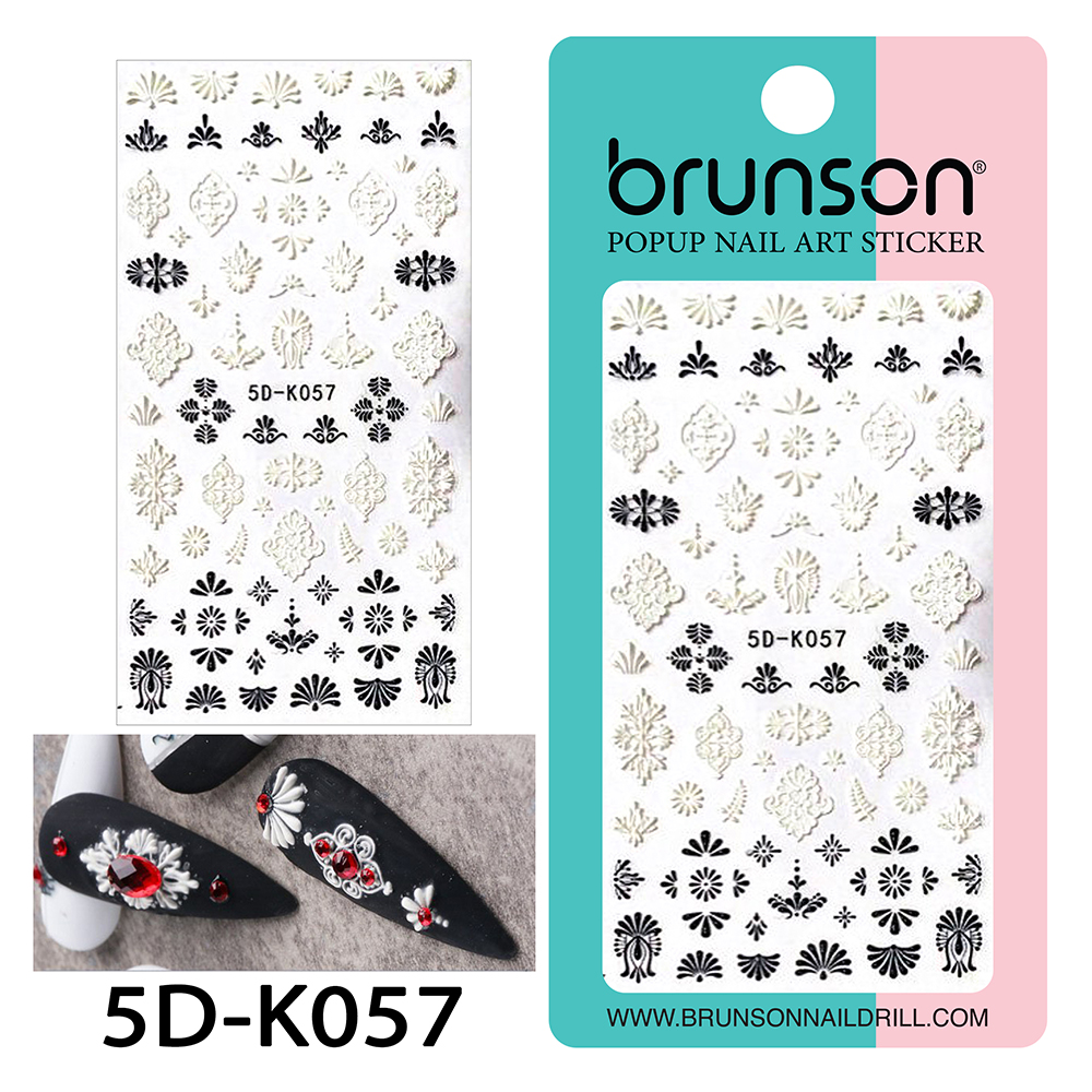 Flower Nail Art Sticker Decals 5d Exquisite Embossed Nail Art Supplies Self-Adhesive Nail Art Decoration - 5D-k057