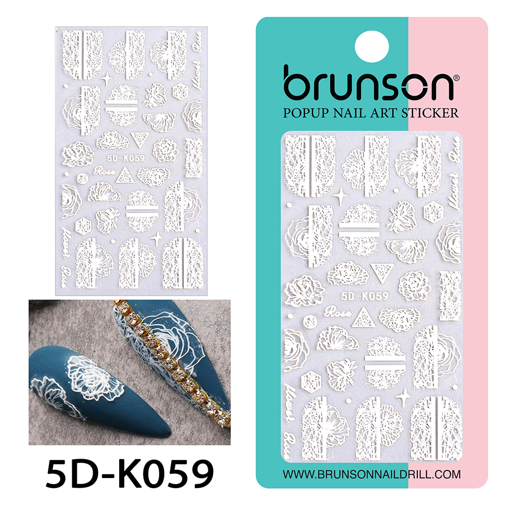Flower Nail Art Sticker Decals 5d Exquisite Embossed Nail Art Supplies Self-Adhesive Nail Art Decoration - 5D-k059