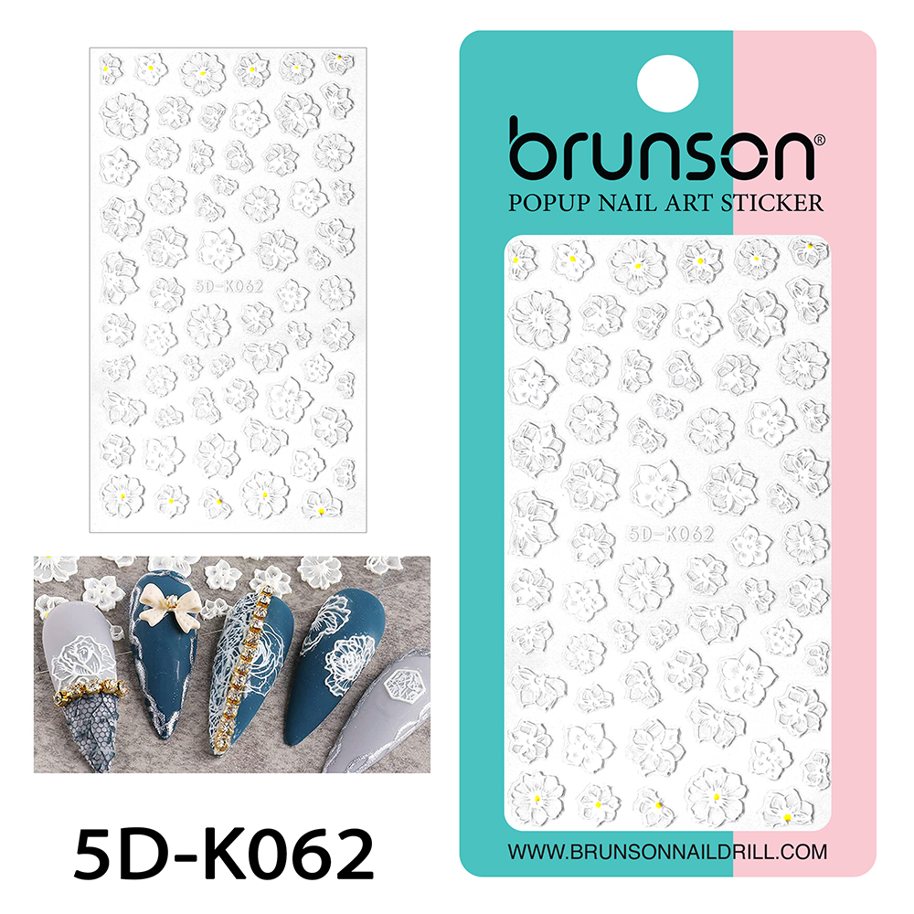 Flower Nail Art Sticker Decals 5d Exquisite Embossed Nail Art Supplies Self-Adhesive Nail Art Decoration - 5D-k062