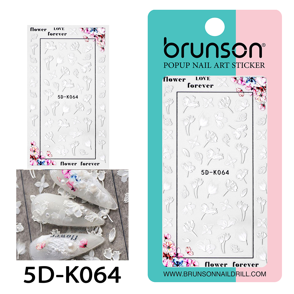 Flower Nail Art Sticker Decals 5d Exquisite Embossed Nail Art Supplies Self-Adhesive Nail Art Decoration - 5D-k064