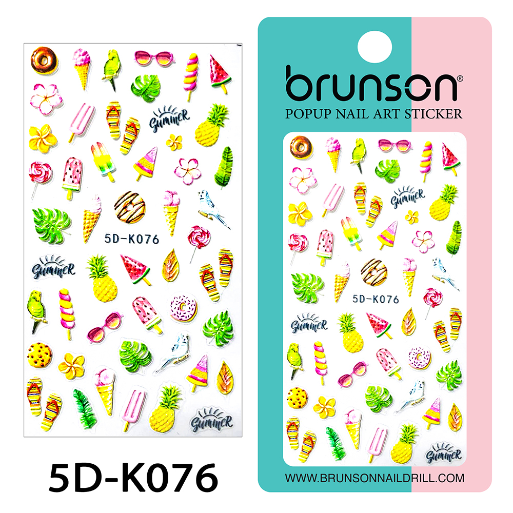 Flower Nail Art Sticker Decals 5d Exquisite Embossed Nail Art Supplies Self-Adhesive Nail Art Decoration - 5D-k076