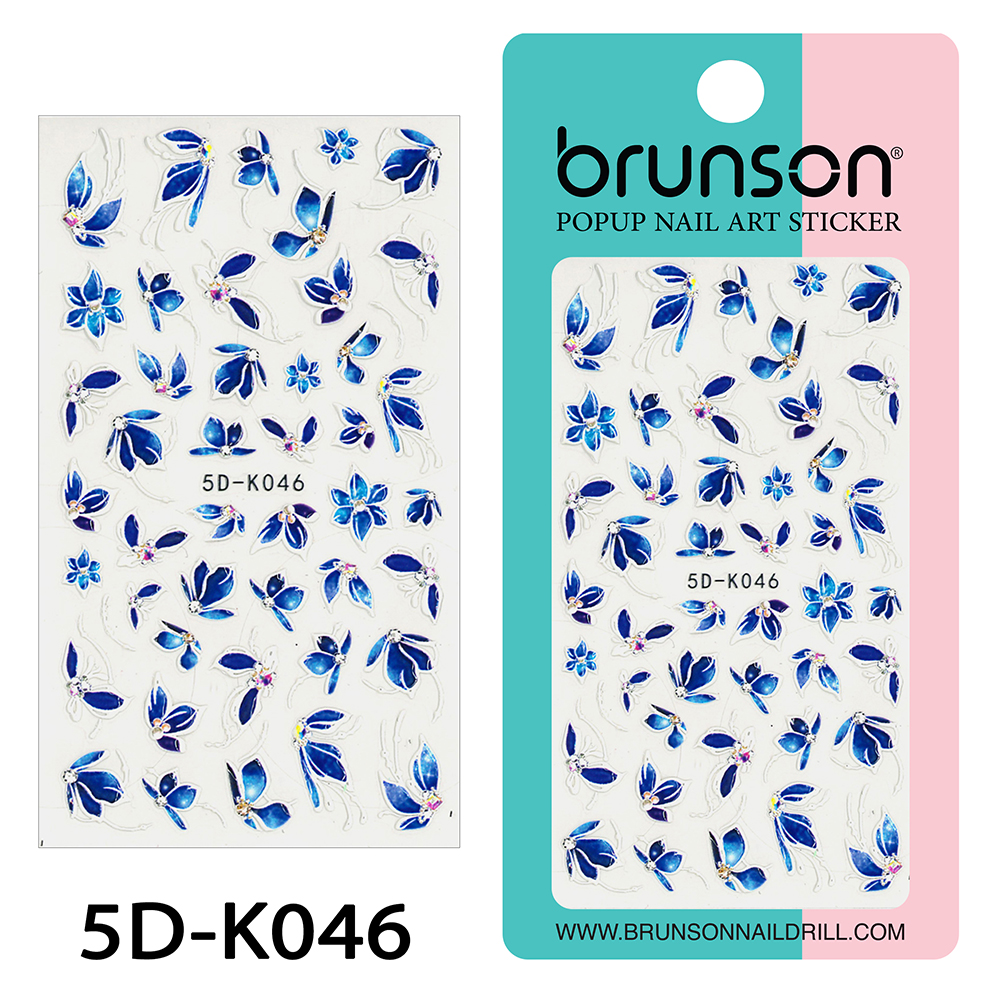 Flower Nail Art Sticker Decals 5d Exquisite Embossed Nail Art Supplies Self-Adhesive Nail Art Decoration - 5D-k46