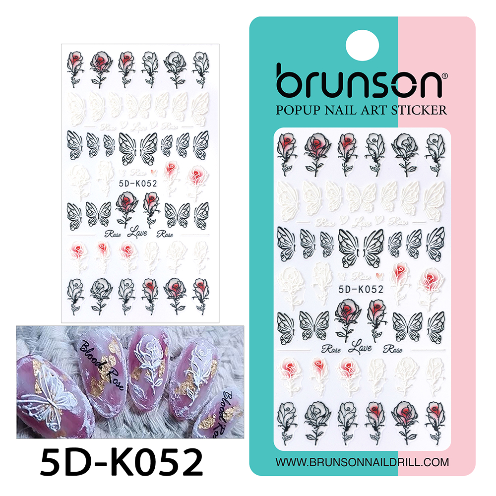 Flower Nail Art Sticker Decals 5d Exquisite Embossed Nail Art Supplies Self-Adhesive Nail Art Decoration - 5D-k52