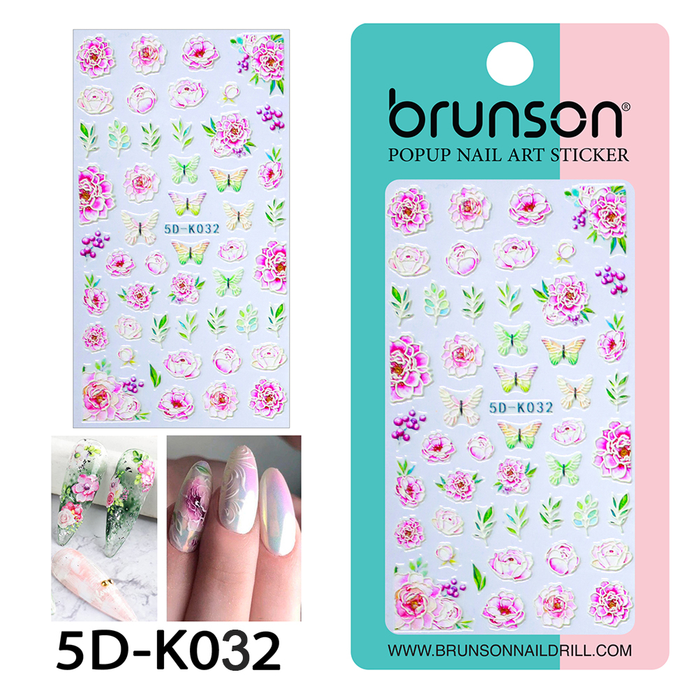 Flower Nail Art Sticker Decals 5d Exquisite Embossed Nail Art Supplies Self-Adhesive Nail Art Decoration 5D-k032