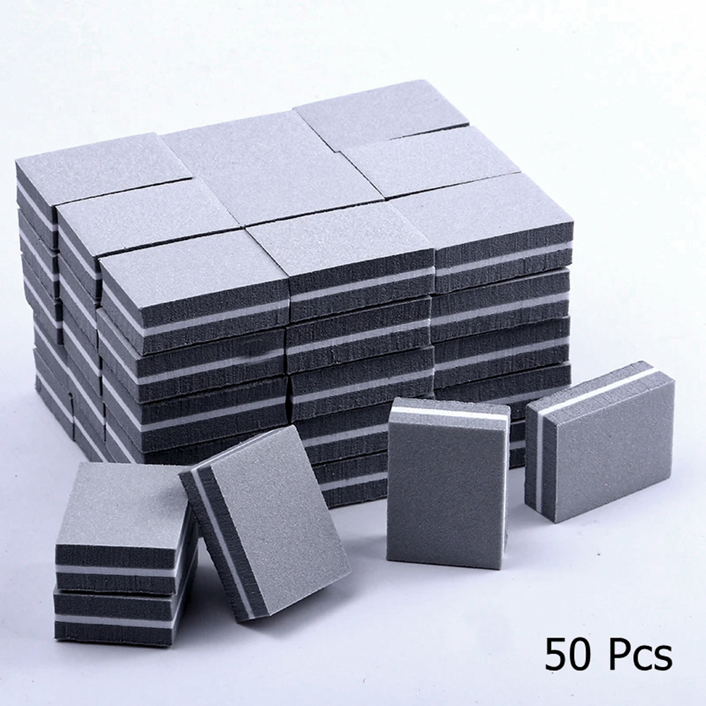 Disposable Nail Buffers Mini Nail Buffer Block Square Double Sided Sponge Nail Buffer 100-180 Grit  50pcs 2WNBGY
