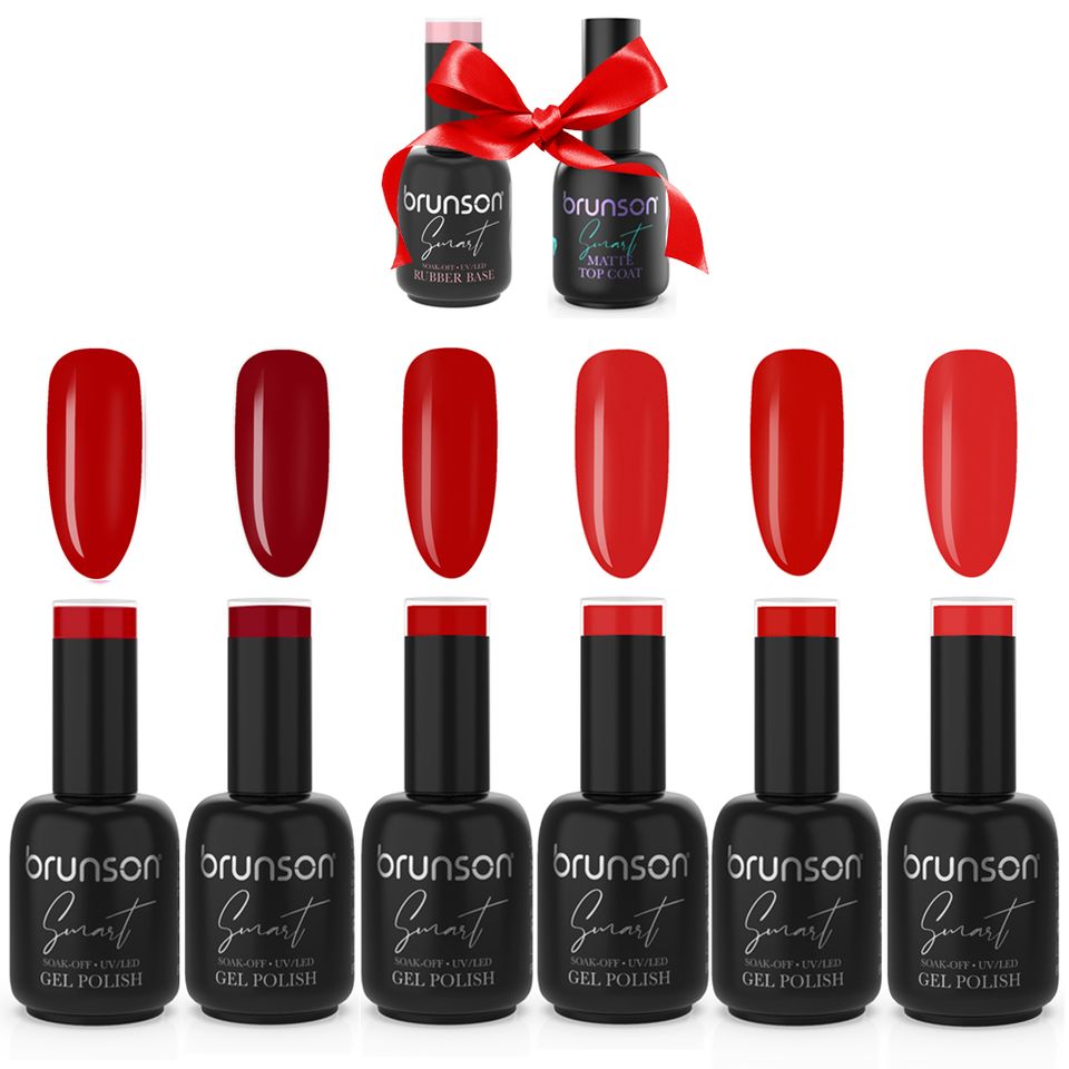 Red Gel Nail Polish Kit