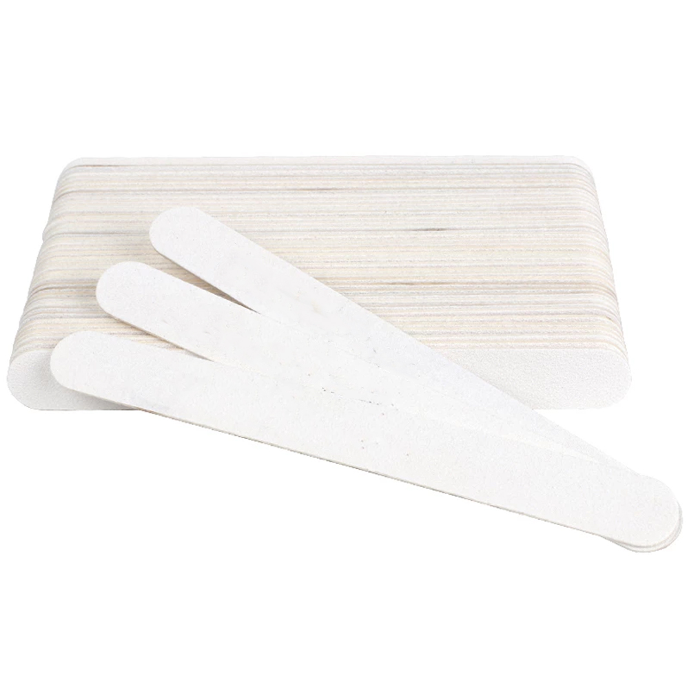 NATURAL MANICURE PEDICURE WOODEN FILE IN WHITE  7x0.12inches 50pcs Grit: 240/240 NPWFW