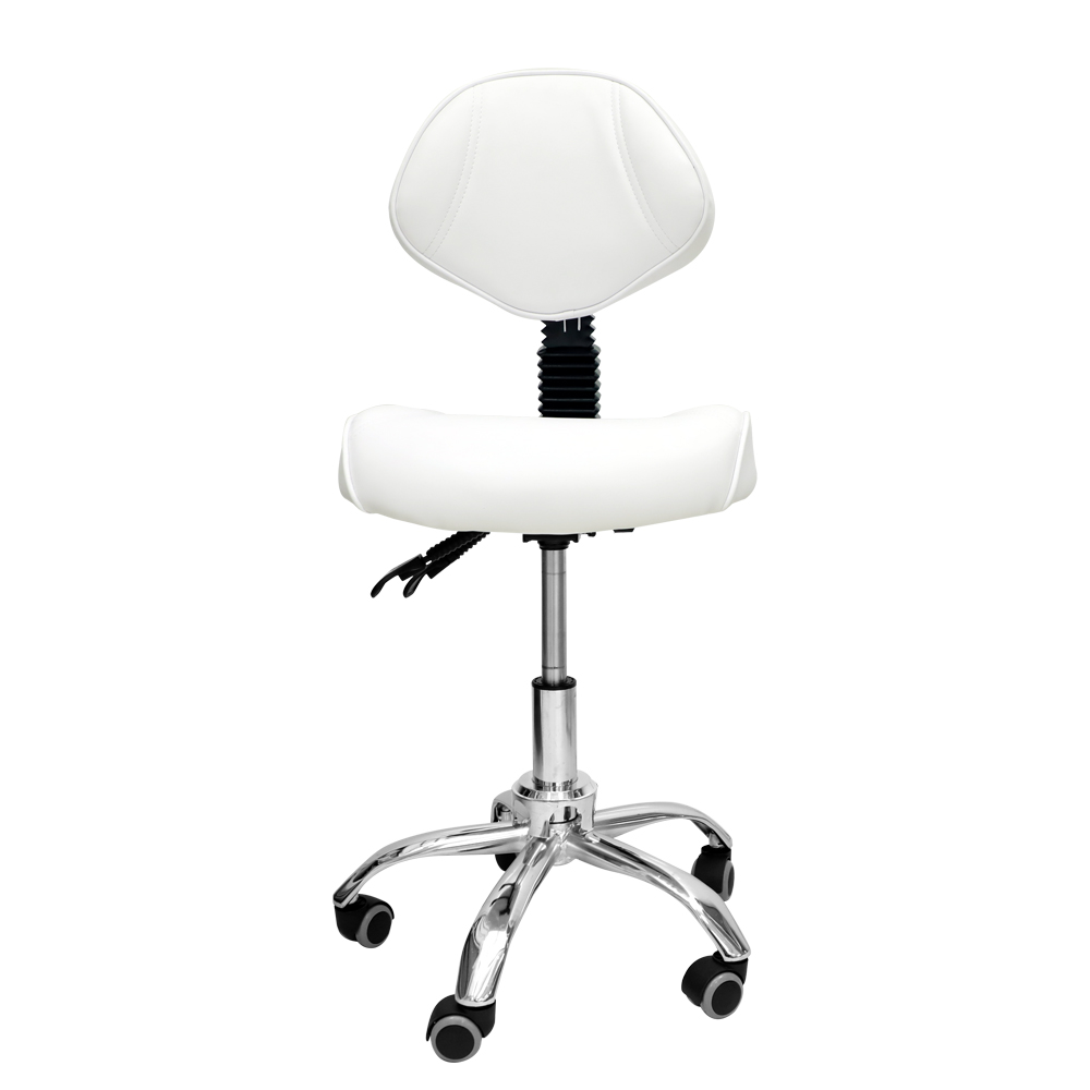 Saddle Chair Ergonomic Liftable Dentist Chair Upholstered Rolling Work Stool Chair with Adjustable Backrest for Massage Clinic Beauty Salon SCW02