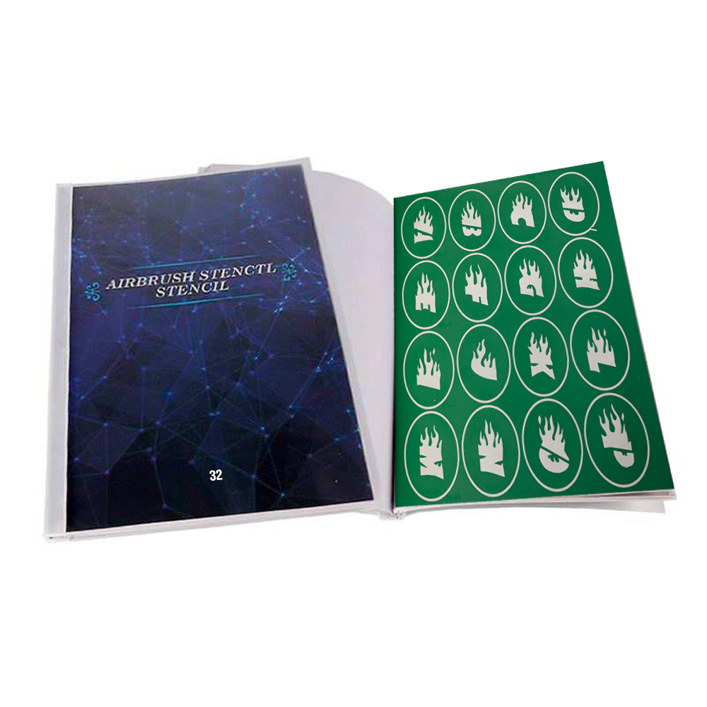 Adhesive Air Brush Airbrush Stencils Temporary Glitter Tattoo Book 32 (100 Designs) ABS32