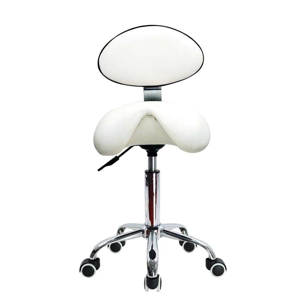 Saddle Chair Ergonomic Liftable Dentist Chair Upholstered Rolling Work Stool Chair with Adjustable Backrest for Massage Clinic Beauty Salon SCW01