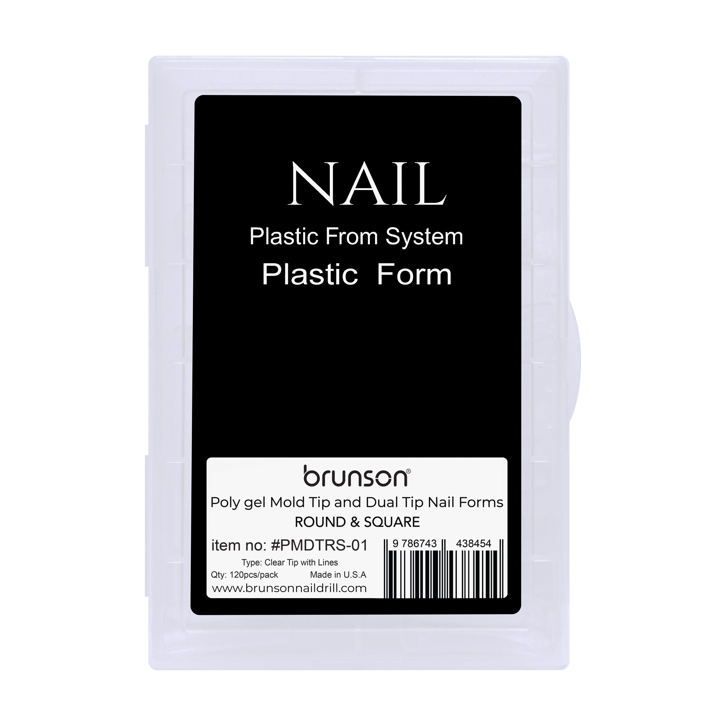 Brunson Poly Gel Mold Tip and Dual Tip Nail Forms (Round & Square)– Clear Nail Extension Form Tips – Nail Form for Manicure Nail Art Design 120pcs  PMDTRS-01