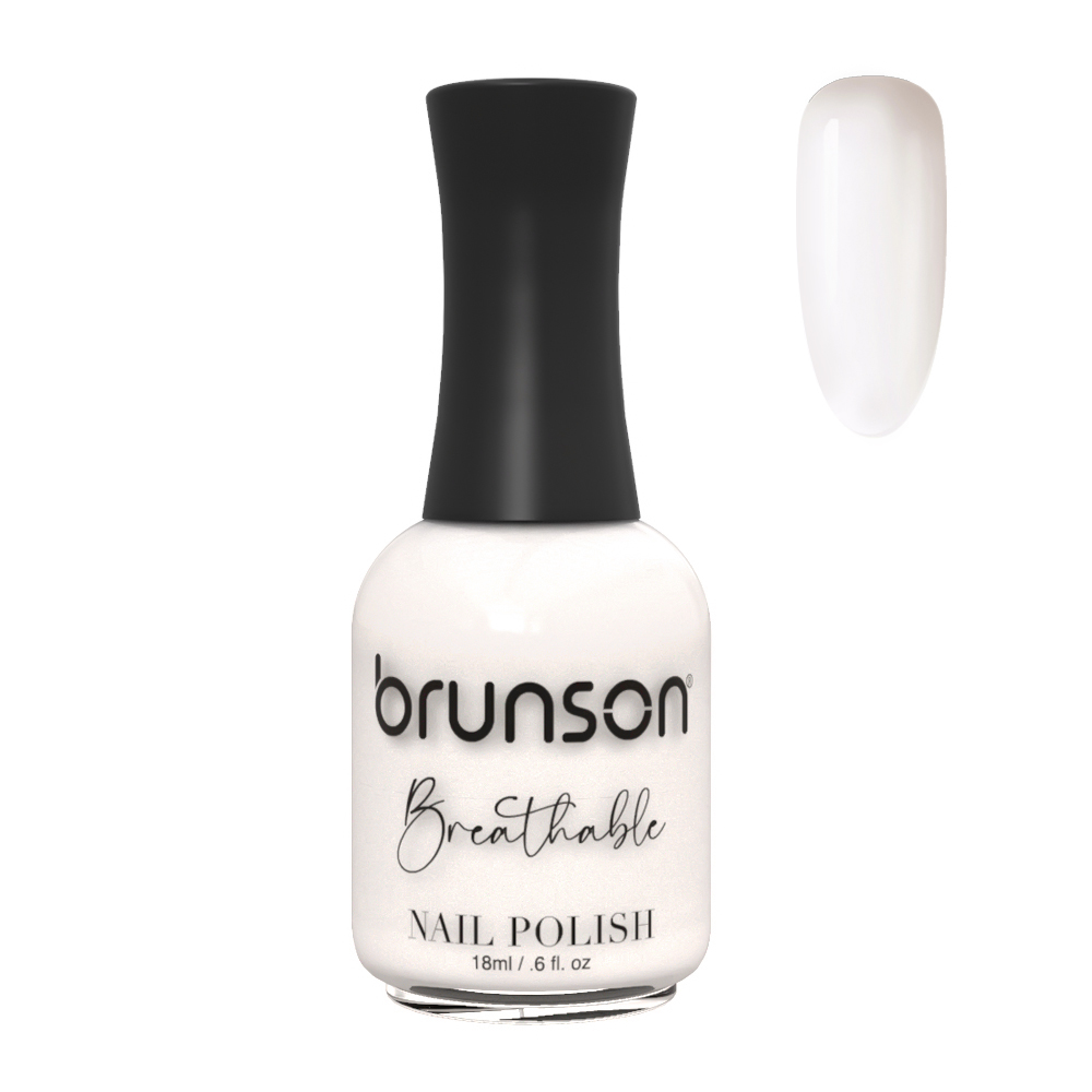 Brunson Breathable Nail Polish Halal nail polish Wudu friendly Quick-Dry Vegan long lasting but easy peel off & Eco-Friendly Organic Glossy Shine Water Based Nail Polish Nail Lacquer 18ml Precious BH001