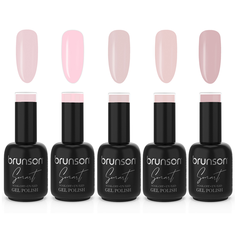 Brunson Smart Gel Polish Kit - Bridal Collections 5pcs | UV/LED Soak-Off, Long-Lasting, High-Shine, Chip-Resistant | Professional Salon-Quality Gel Polish | Vegan, Cruelty-Free, Non-Toxic  BSGBC
