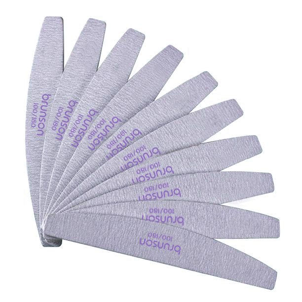 Brunson Half moon space zebra file 100/180 grit 25pcs per pack EB-321Z