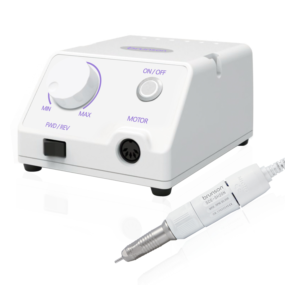 Brunson Professional Sterling Pro Master Nail Drill Machine 30000RPM with White handpiece