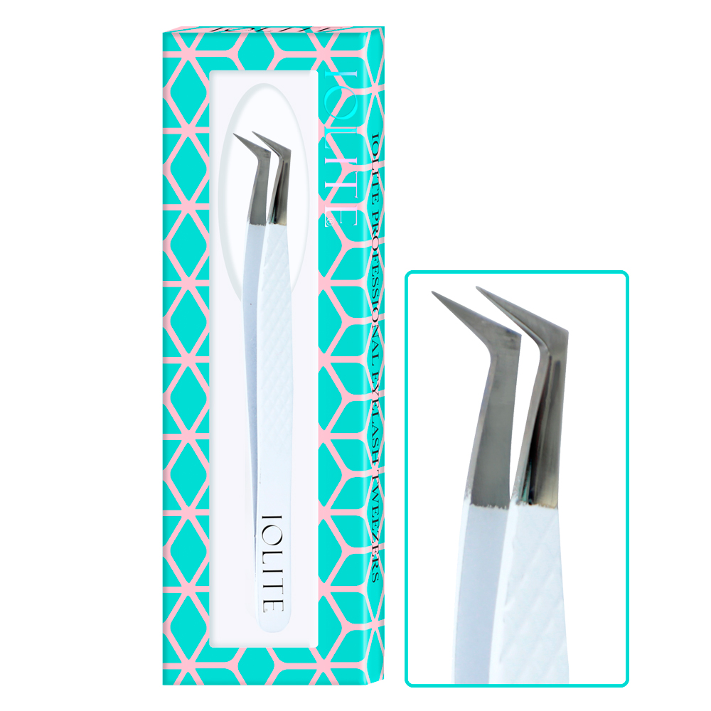 Eyelash Tweezer, Eyelashes Grafting Tweezers Anti-static Stainless Steel Nippers Eyelash Picking Tool for Eye Lash Extensions Supplies Angular ITA05