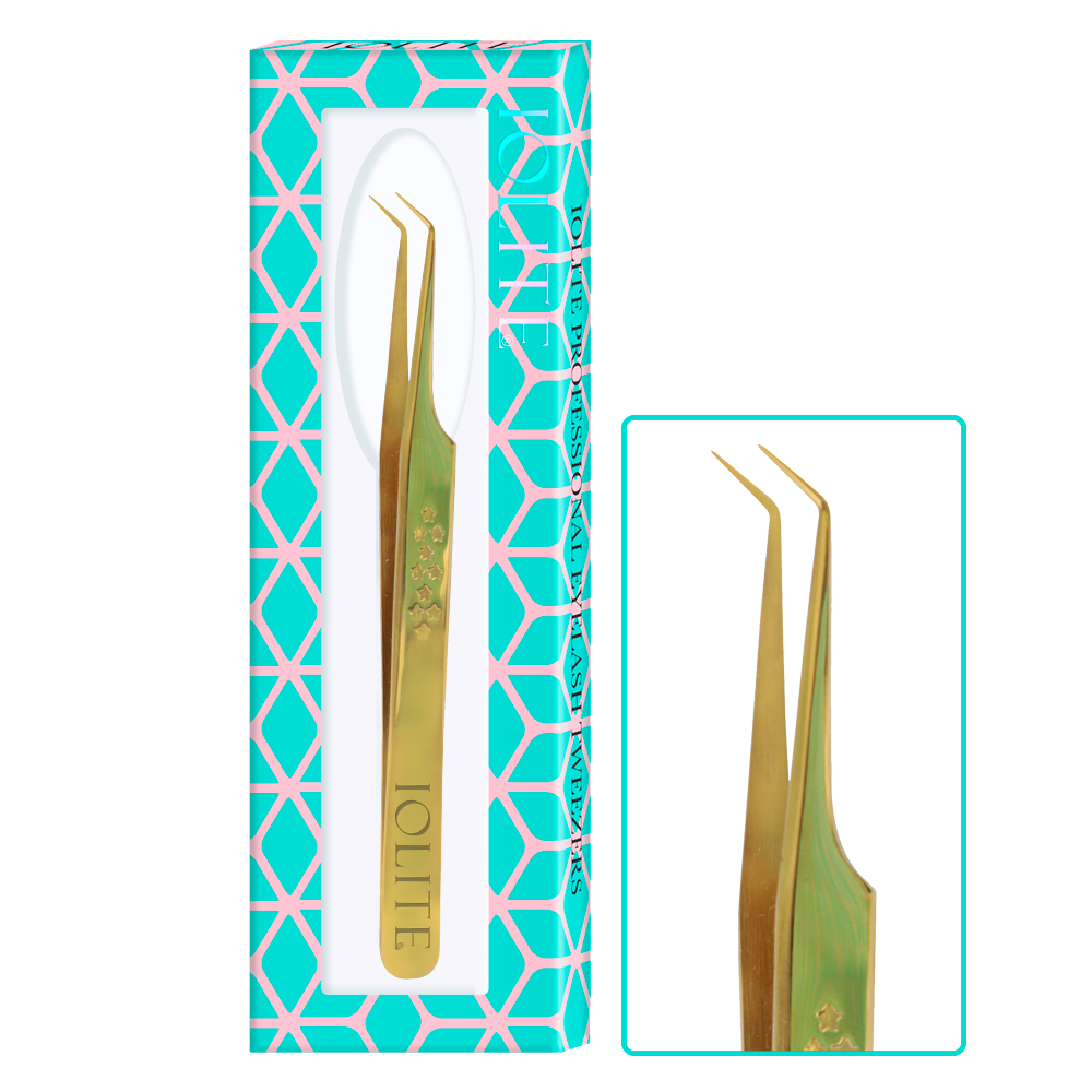 Eyelash Tweezer, Eyelashes Grafting Tweezers Anti-static Stainless Steel Nippers Eyelash Picking Tool for Eye Lash Extensions Supplies Angular ITA07
