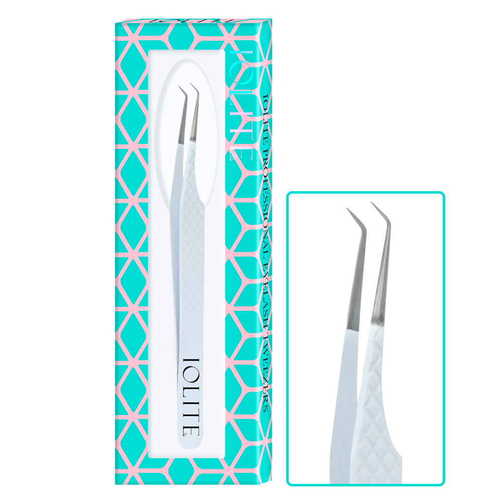 Eyelash Tweezer, Eyelashes Grafting Tweezers Anti-static Stainless Steel Nippers Eyelash Picking Tool for Eye Lash Extensions Supplies Angular ITA08