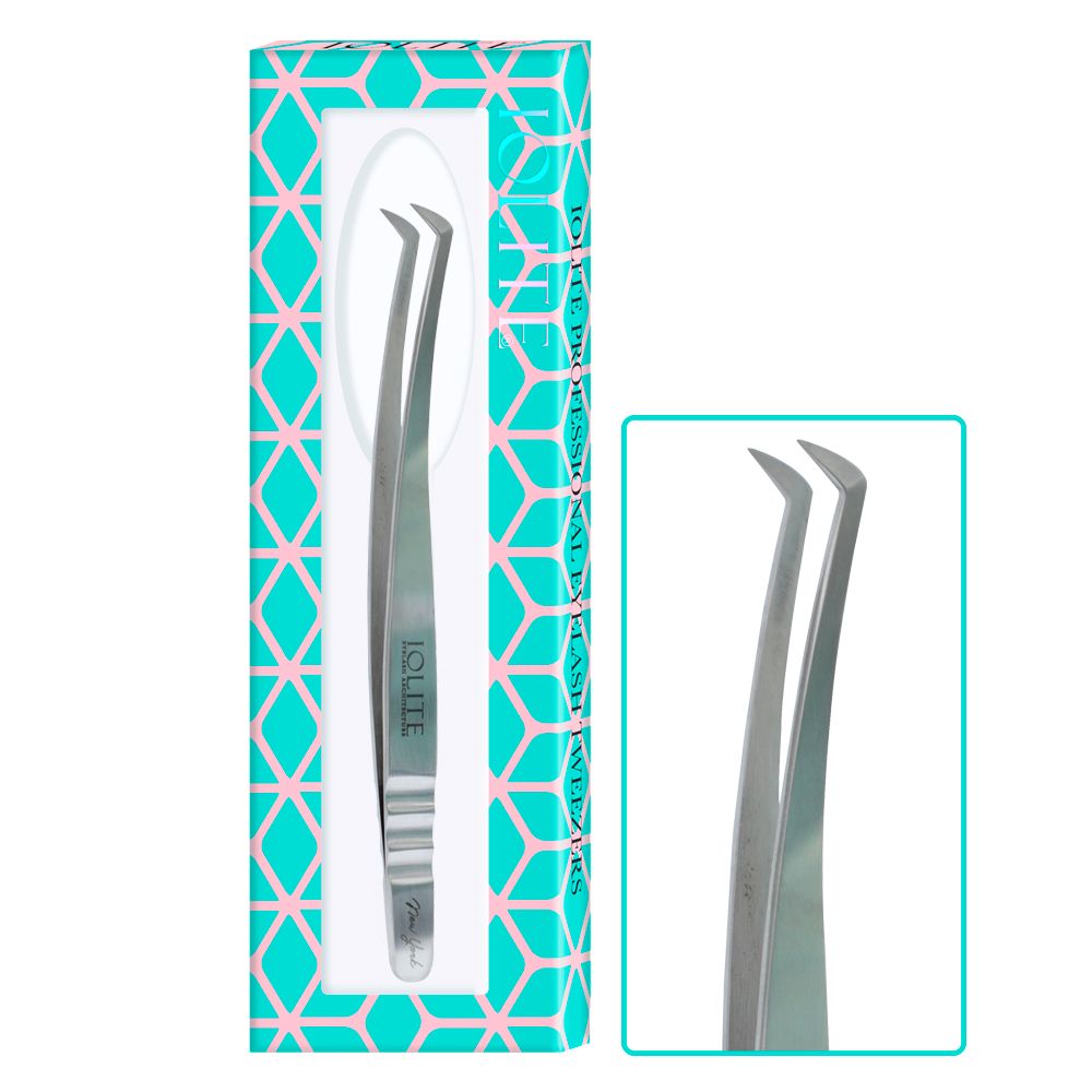 Eyelash Tweezer, Eyelashes Grafting Tweezers Anti-static Stainless Steel Nippers Eyelash Picking Tool for Eye Lash Extensions Supplies Angular ITA09