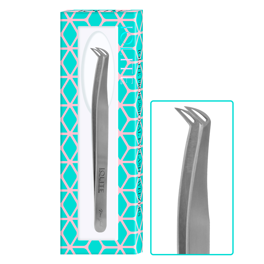 Eyelash Tweezer, Eyelashes Grafting Tweezers Anti-static Stainless Steel Nippers Eyelash Picking Tool for Eye Lash Extensions Supplies Angular ITA010-H