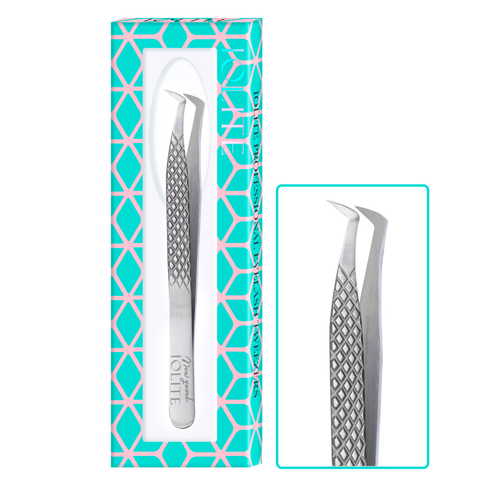 Eyelash Tweezer, Eyelashes Grafting Tweezers Anti-static Stainless Steel Nippers Eyelash Picking Tool for Eye Lash Extensions Supplies Angular ITA10