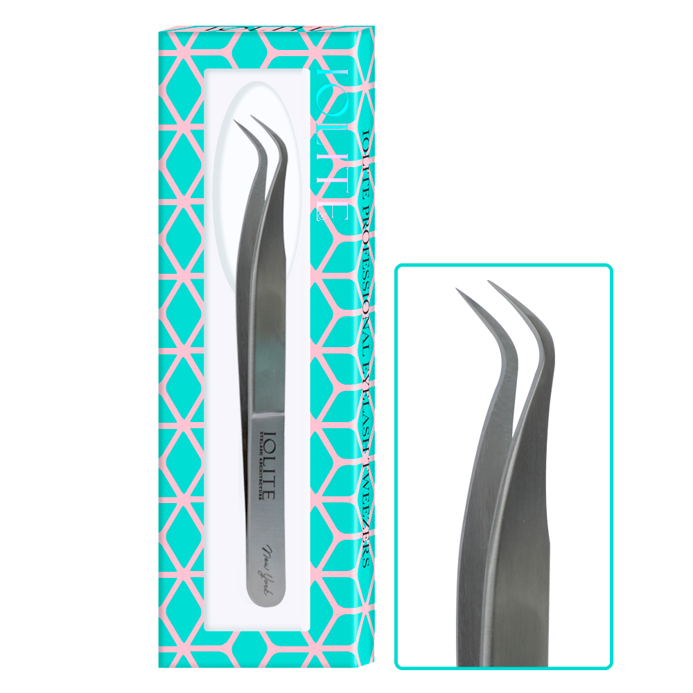 Eyelash Tweezer, Eyelashes Grafting Tweezers Anti-static Stainless Steel Nippers Eyelash Picking Tool for Eye Lash Extensions Supplies Strong Curved ITSC06