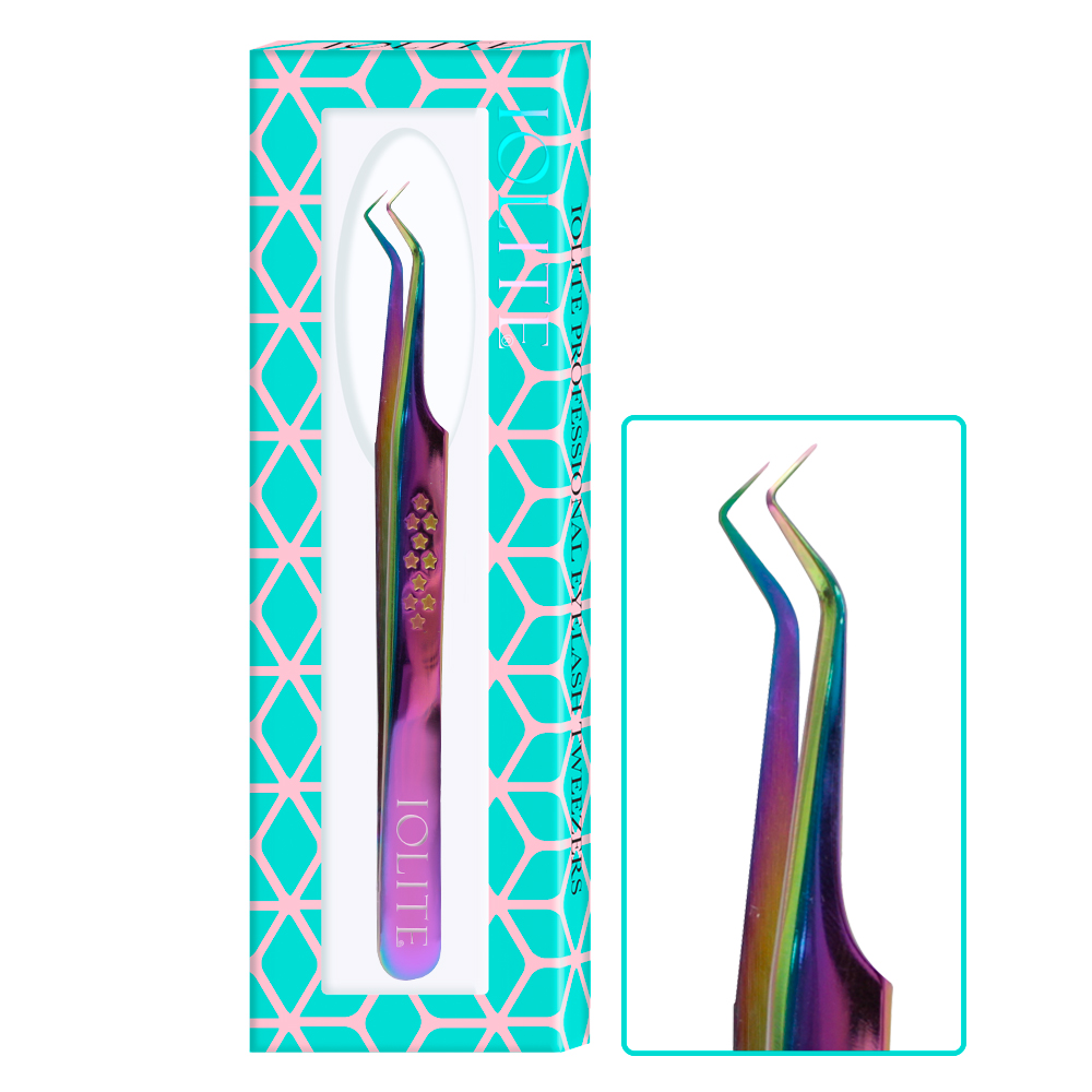Anti-Static Tweezers For Eyelash Grafting, Eyelash Picking Tool, Safety Firm Curved Straight Makeup Artist for Home Precision ITVT2