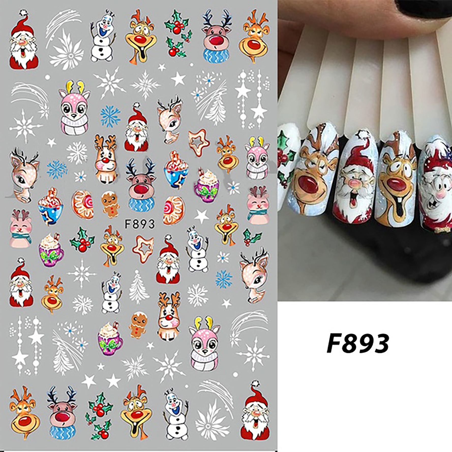 Cartoon Character Nail Stickers for Nail Art 3D Self-Adhesive Nail Decals DIY Nail Art Supplies for Acrylic Nails F893
