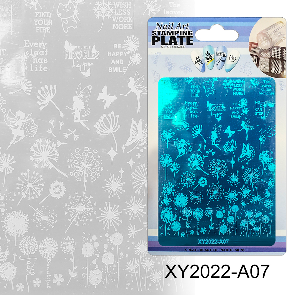 Nail Plates Nail Stamp Templates Metal Manicure Stencils flower designs XY2022-A07