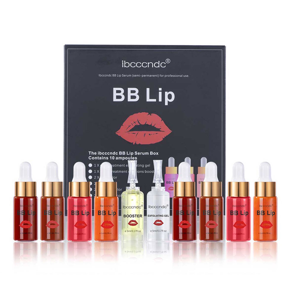 ibcccndc BB Lip Serum Kit Cream Semi Permanent Lip Makeup Ampoule Serum Essence of Beauty Salon for Moisturizing and Dying Lip