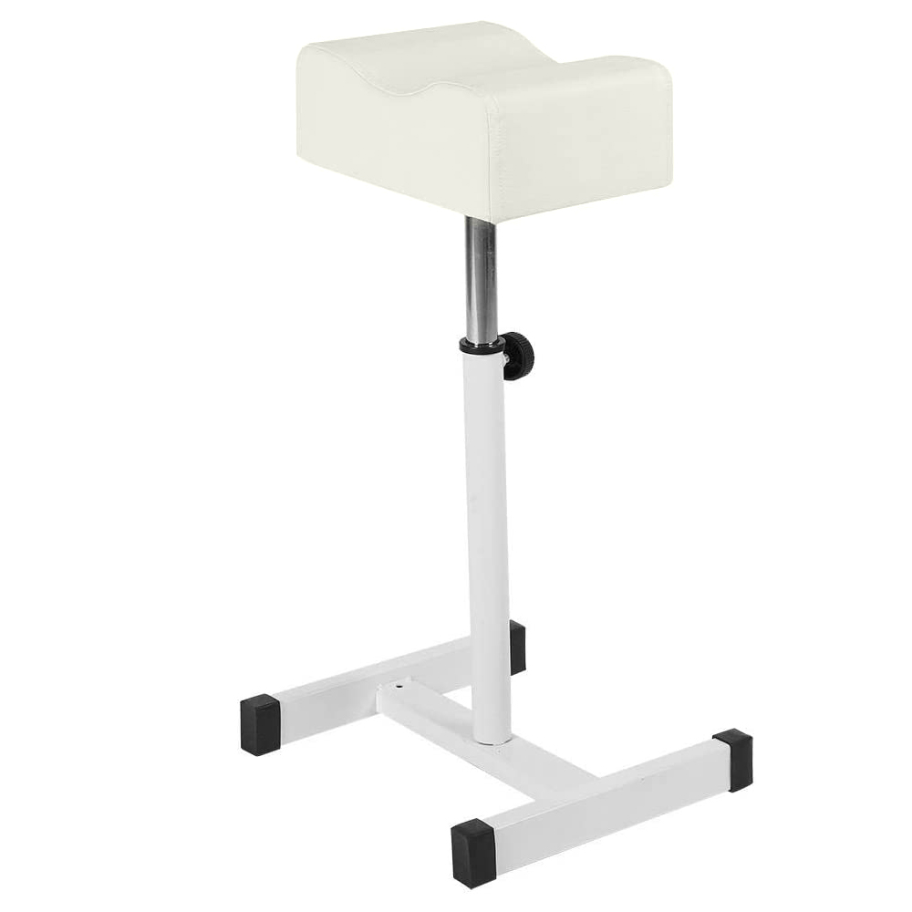 Pedicure Foot Rest Adjustable Manicure Height Technician Stand Stool with Non-Slip Legs Nail Equipment Salon Spa,White
