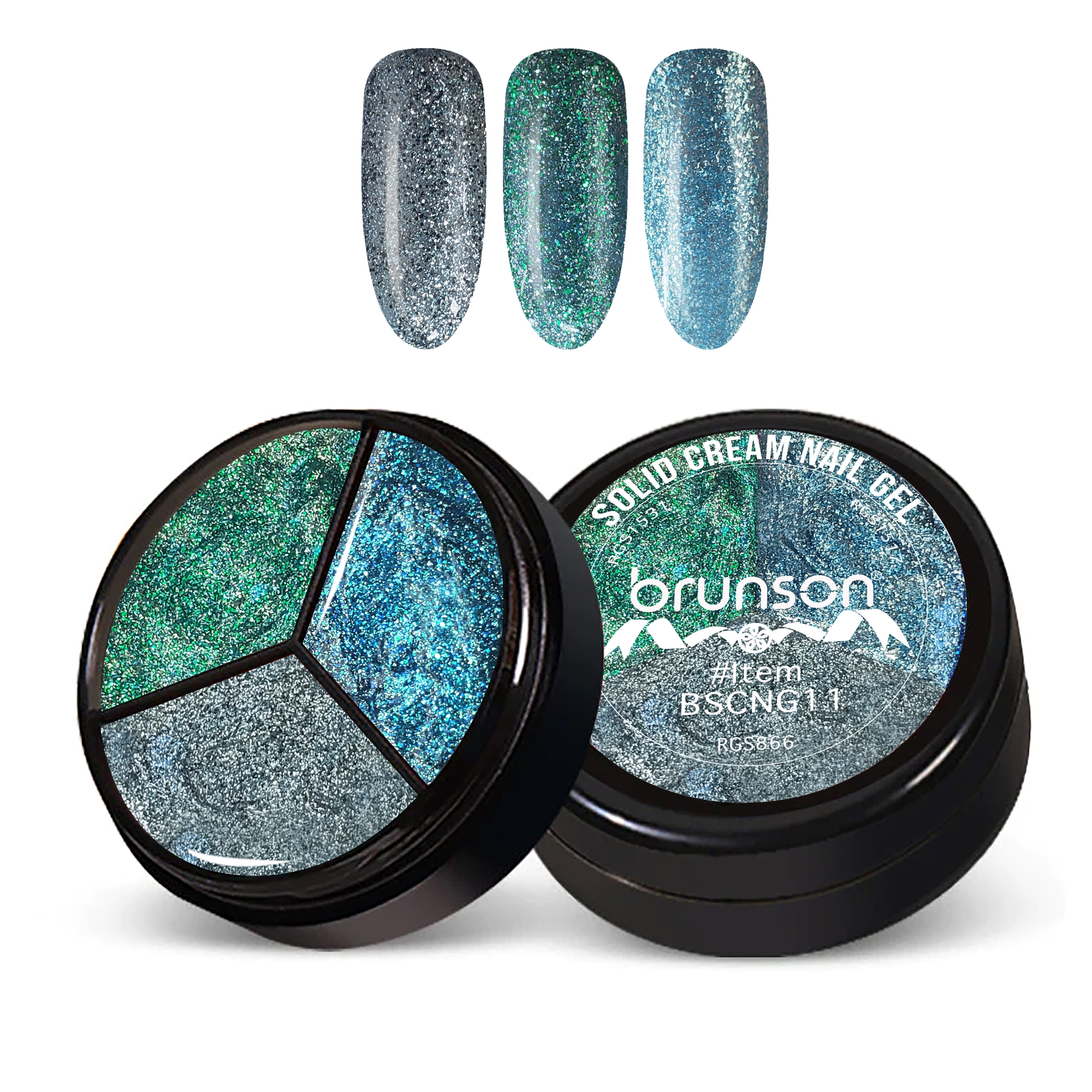 3Colors 3 in 1 Nail UV Gel Polish Cream Gel Nail Polish Soak off Solid Color Gel Glitter Nail Art Manicure 15ml BSCNG11