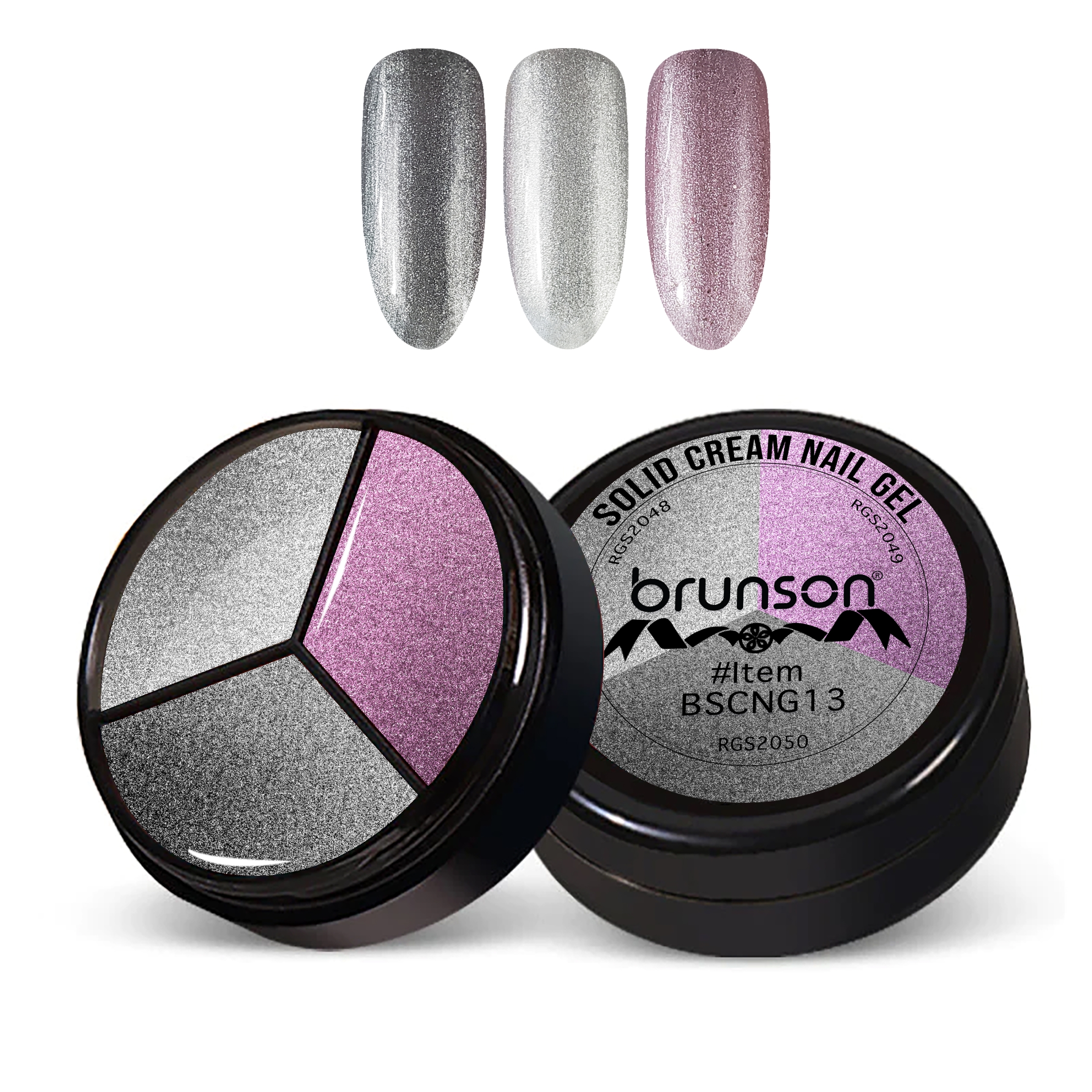3Colors 3 in 1 Nail UV Gel Polish Cream Gel Nail Polish Soak off Solid Color Gel Glitter Nail Art Manicure 15ml BSCNG13